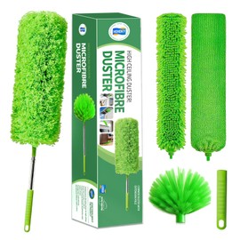 dusters for Cleaning extendable Long Handle，Webster Cobweb Duster with Extension Pole，Spider Web Remover Brush with Pole，Outdoor Web Cleaner Outside for use on Ceilings, cabinets, Walls, Light