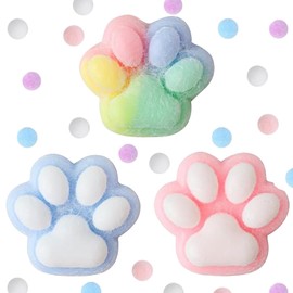 HTTDSLF 3 Pieces Fufu Squishy, Taba Squishy, Cat Paw Squeeze Toy, Cat Paw Squishy, Anti-Stress Toy, for Concentration, Anxiety Relief, Anti Stress