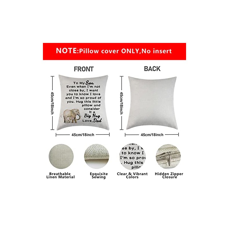 Son Throw Pillow Cover from Dad Father Graduation Gift for