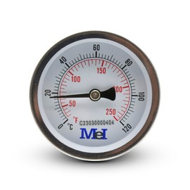 DOJA Barcelona Tube Thermometer, Pack of 1, Boiler Thermometer 0-120 ºC, Diameter 63 mm, Heating Thermometer, for Kitchen Thermometer, Outdoor Thermometer, Hot Water Pressure Gauge, Temperature Meter