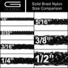 Golberg Solid Braid Nylon Rope - (Black, 5/32 Inch x
