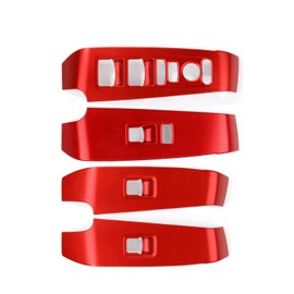 CKE for Honda Civic 2022 2023 2024 2025 Car Door Armrest Window Lift Down Switch Panel Interior Armrest Cover Trims for Honda Civic Accessories -Red