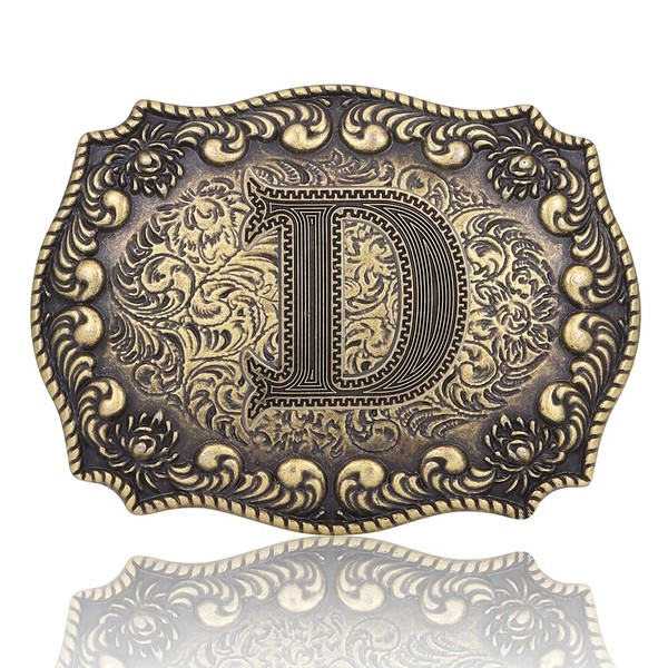 Btilasif Belt Buckles Men Western Cowboy Initial Letters ABCDJMR Mens