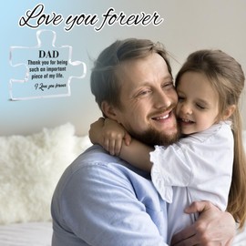 bb Dad Birthday Gifts, Gifts for Dad from Daughter Son, Acrylic Plaque Daddy Birthday Memorial Gifts Fathers Day, Unique Puzzle Shaped Gifts for Stepdad New Daddy Law Fathers Day