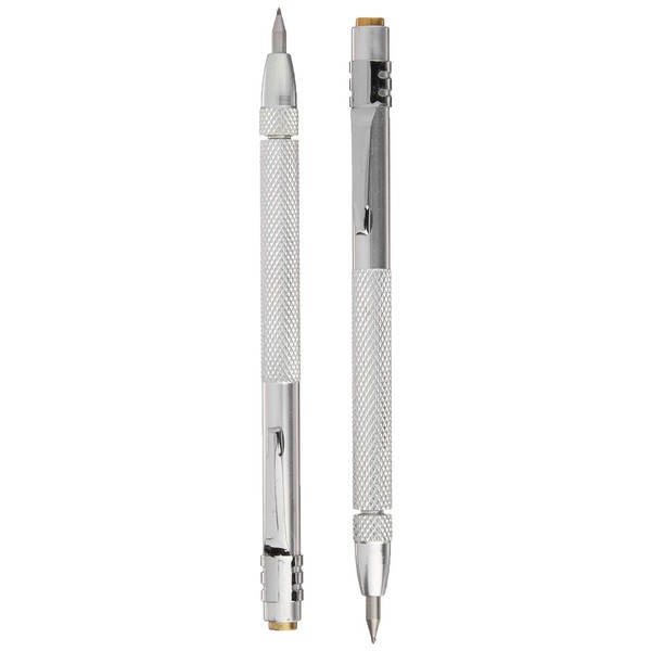 General Tools Tungsten Carbide Scribe and Magnet #88CM/2 - Marks Hardened Steel, Stainless Steel, Ceramics, Glass, Hard Plastic and Wood - 6 Replacement Tips Included, 2 Pack