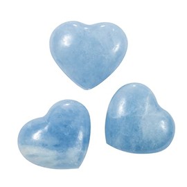 The Chrysalis Stone | Blue Calcite | Puff Heart Worry Stone | Size 1" | 1 Pc | Crystals and Healing Stones, Worry Stones for Anxiety, Reiki, Chakra, Witchcraft, Yoga, Meditation Accessories