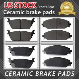 SIPAUTEC For Ram 1500 Jeep Wagoneer Front & Rear Disc Ceramic Brake Pads