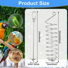 Prasacco 2 Pcs Rat Enrichment Toys Rat Toys Rat‘ Cage Accessories Stainless Steel Fruit Vegetable Holder Hanging Foraging Toy for Hamster Bird Parakeet