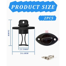 QLEUIFT Drain Plug Boat, Kayak Water Drain Plug Stopper Boats Lumbar Plugs, Pack of 2, with 4 Screws for Canoe Boat Dinghy