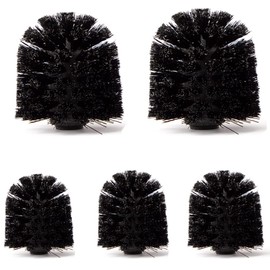 Voarge Toilet Replacement Brush Head Set of 5 Loose Toilet Brush Head Made of Plastic Diameter 8 cm Black