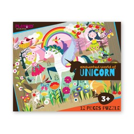 PLAYQID Jumbo Toddler Unicorn Jigsaw Puzzles for Kids Ages 2-4 | Enchanted World of Unicorn 12 Jumbo Piece Floor Puzzle for 3 Years | Educational and Fun Puzzle for Kids
