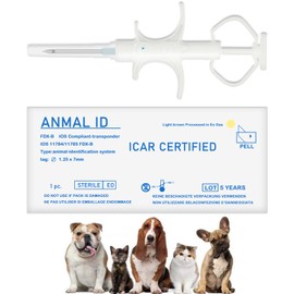 Smoostart 20 Pack 1.25x7mm Universal Standard Microchip, ISO11784/85 FDX-B Pet ID Tags, 15 Bit Microchip for Dogs, Cats, Pigs