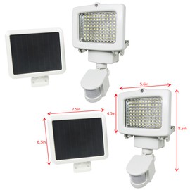 iGlow 2 Pack 80 Bright White SMD LEDs Outdoor Garden Solar Powered Security Motion Sensor Flood Lights Spot Lamp 60 100