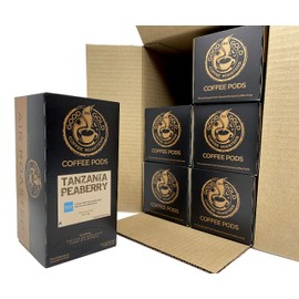 TANZANIA Peaberry Coffee Pods - Good As Gold Coffee Roasters: (1 Case / 6 Boxes)