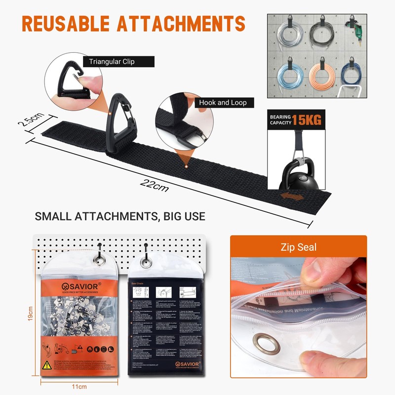 SAVIOR Pack of 3 Saw Chains 38 cm Replacement Chain