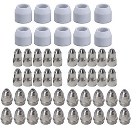 Plasma Cutter Consumables 50PCS P80 Plasma Cutting Accessories For Pilot Arc Non-touch Plasma Cutter Torch P-80 Electrode Nozzle Tip Cup 50PCS