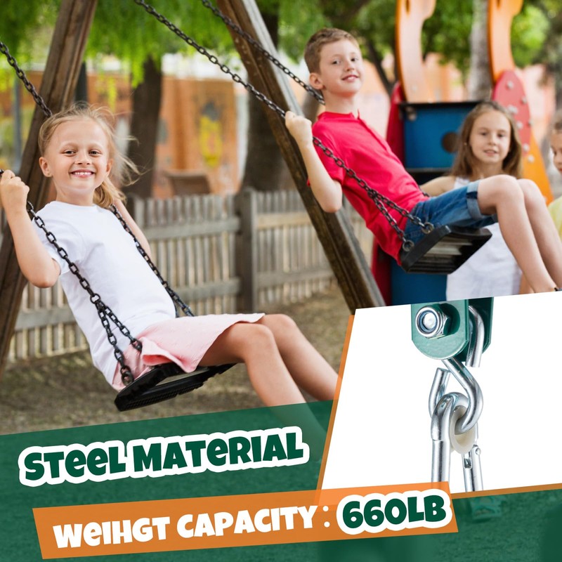 Dunzy 4 Pcs Metal Swing Set Accessories Includes Snap Hooks