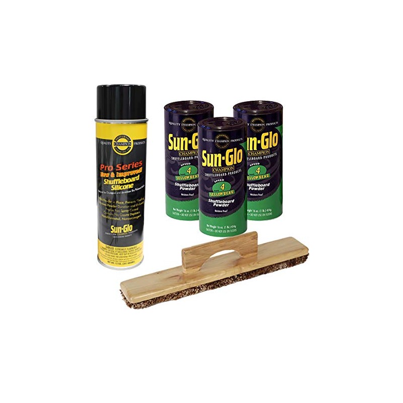 Sun-Glo 3 Cans #4 Yellow Bear Wax, Sweep, Silicone Spray