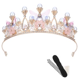 Princess Crown Girls, Tiara Girls, Princess Crown Adult, Butterfly Headband, Crown Princess Women, Crown Women's Gold, Princess Crown, Tiara Women, Princess Crown Headband, Crown, Stone, Alloy