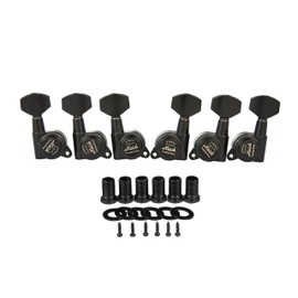 KAISH 3L3R 18:1 Locking Tuners Tuning Keys Guitar Locking Tuning Machines with Mini Contemporary Buttons for most Electric/Acoustic Guitars Black