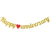 Happy Anniversary Banner Gold Party Decorations Anniversary Party Banners Golden