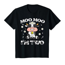 2nd Birthday Cow Moo Moo Im Two 2 Year Old Boys Girls Kids T-Shirt