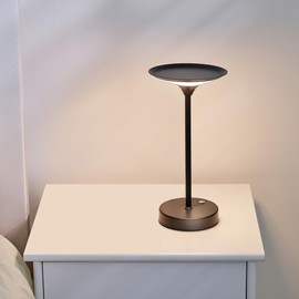 Globe Electric 60000031 12" 1.5W LED Integrated Outdoor Cordless Table Lamp, Matte Black, Frosted Diffuser, USB-C Charging Cable, On/Off Touch Switch, 3-Step Dimmer Switch, 120 LM, 2700 Kelvin, 80 CRI