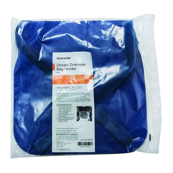 McKesson Urinary Drainage Bag Holder, Vinyl w/Adjustable Straps Navy - Model 16-5515