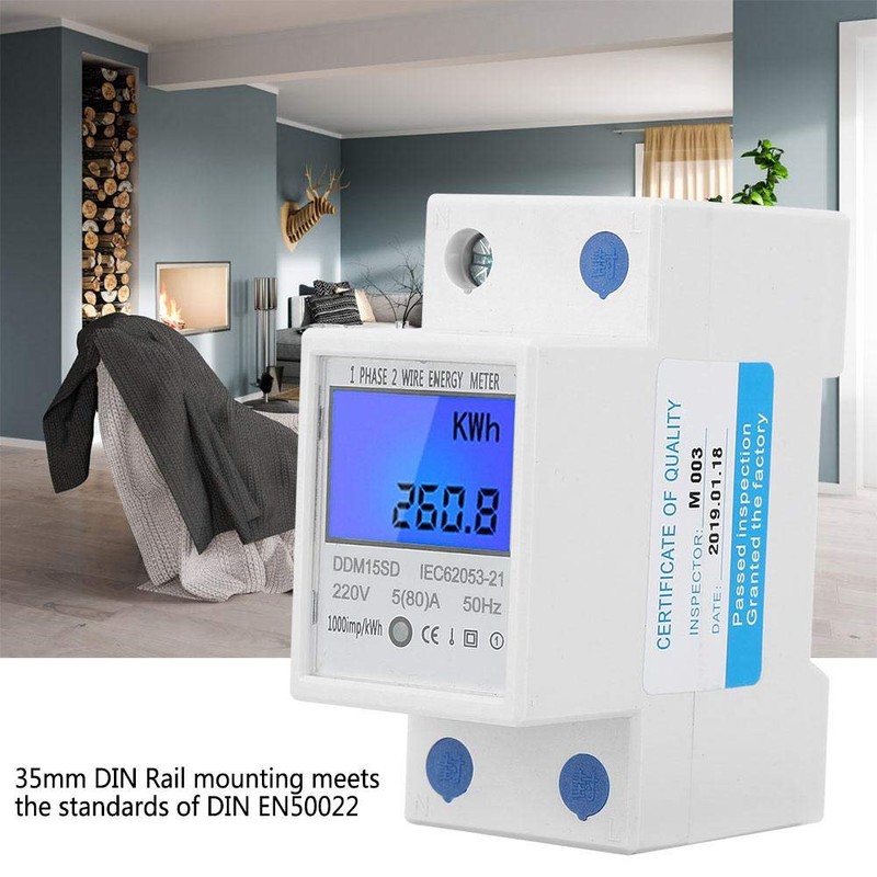 Medidor KWH de Energía Electrónica Monofásico de 220 V 5-80