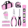 FASTPRO 33-Piece Pink Tool Kit, Household Tool Set with Screwdriver