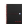 Oxford Black n' Red A5 Glossy Hardback Wirebound Notebook, Ruled,