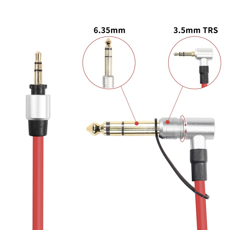 YACSEJAO Replacement Audio Cable 3.5mm to 3.5mm and 6.5mm Replacement