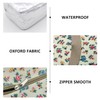 1 White Wash Bag with Floral Pattern, Portable Makeup Bag,