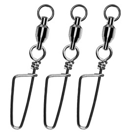 Atibin 25pcs Swivels with Snap Swivels Rolling Stream Snap Swivel Fishing Tackle Jigging Coastlock Snaps Blue Fish Black 71.2 lbs (33 kg)