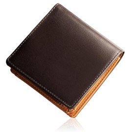 GLEVIO Wallet, Made by Craftsmen, Mini Wallet, Men’s, Bifold, Real Italian Leather, brown (french toast 19-1012tcx), F
