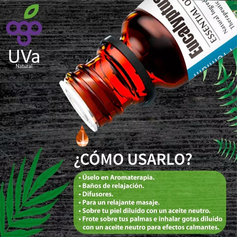 UVa Natural Aceite Esencial De Eucalipto 100% Natural Puro Uva