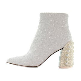 Betsey Johnson Women's Kasey Ankle Boot, White, 11