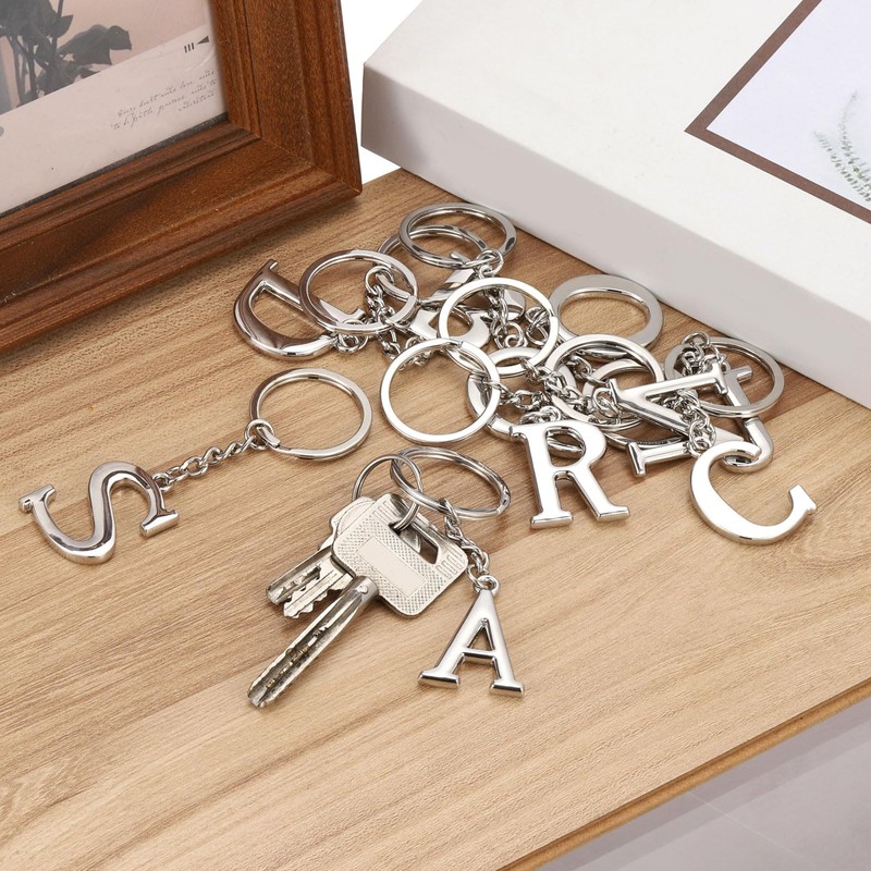 PATIKIL Initial Letter Keychain, Letter T Key Chain DIY Pendant