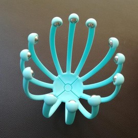 DOITOOL Handheld Massager Portable Twelve-Claws Head Claw Massager Scalp Massage Tool Steel Ball Head Massage Claw Acupoints Soothe Brain with Box (Blue)