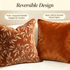 Terracotta Chenille Jacquard Botanical Fall Throw Pillow Covers 18x18 2