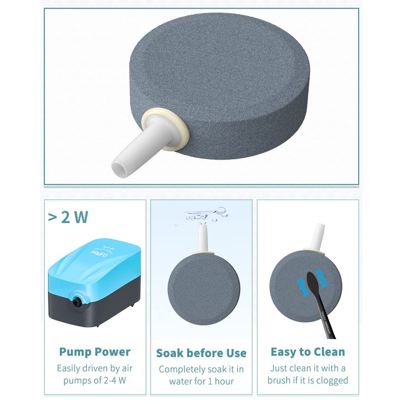 Pawfly Aquarium Air Stone Disc Bubbler 1.5 inch, Oxygen Diffuser