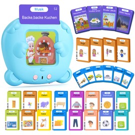 AHJ Talking Flashcards German, Flashcards German 255 Sheets 510 Words, Flash Cards German, Interactive Language Games German Interactive Flashcards for Children from 2-6 Years
