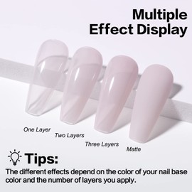 AIMEILI Rubber Base Semi-Permanent Gel for Nails, Sheer Nude Color Polish, Long-lasting Elastic Polish UV/LED Soak Off -(430) 10ml