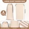 Amylove 4 Pcs Flannel Cloth Shoe Bags for Travel, 8