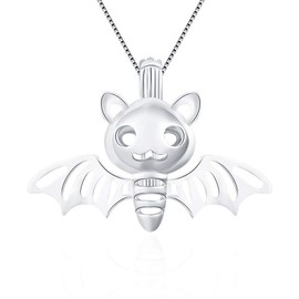 LGSY 925 Sterling Silver Lovely Bat Cage Pendants Crafting Charm for DIY Necklace Bracelet Jewelry Making