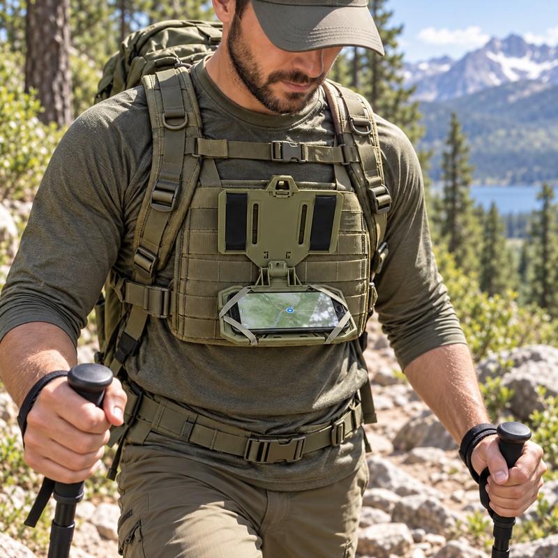 Tactical MOLLE Admin Panel Foldable Phone GPS Holder – Compact