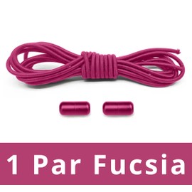 DALLAR Elastic Shoelaces No Tie Shoelaces Assorted Colours Round Shoelaces Adjustable and Durable Suitable for Boots, Shoes and Trainers for Kids and Adults, Fuchsia Red, Fuchsia red