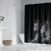 RinRinfam 4Pcs Wild Animal Shower Curtain Set, Crown African Lion