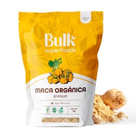 BULK SUPERFOODS Maca en Polvo 1kg - 100% Natural - Maca Peruana - Sin Azúcar y Sin Aditivos - Orgánica Amarilla - Organic Powder - Arroz con Leche