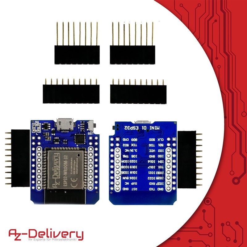 AZDelivery ESP32 D1 Mini NodeMCU WiFi Module + Bluetooth Internet